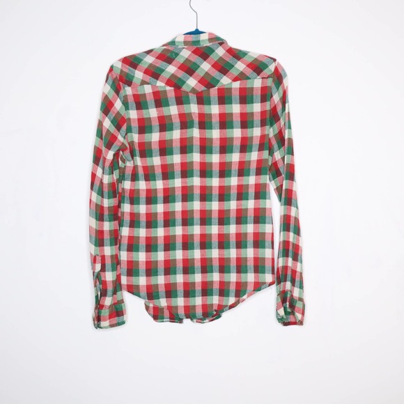 TOPSHOP Western Plaid Long Sleeve Flannel Shirt 6 - Picture 6 of 9